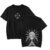 Anime Printed Streetwear Vintage Washed T-shirt Men Harajuku Manga Graphic Print Gojo Acid Wash Tops Tee Shirt Oversized