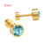 LUXUSTEEL Small Earrings 2023 New Trendy Stainless Steel Round Clear CZ Screw Back Stud Earrings Women Accessoies Bijoux Female