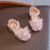 Summer Girls Sandals Fashion Sequins Rhinestone Bow Girls Princess Shoes Baby Shoes Flat Heel Sandals Kids Casual Dance Shoes