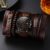 5Pcs Men’s Fashion Trend Simple Business Three Eyes Calendar Digital Leather Strap Quartz Watch Luxury Leather Bracelet Set