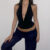Xeemilo Sexy Deep V-neck Halter Top Y2K Sleeveless Hollow Out Women Crop Tops 2022 Summer Grunge Bandage Night Clubwear Camis
