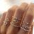 Enacolor 7Pcs/Set Elegant Golden Heart Love Set Rings Luxury Zircon Crystal Metal Ring Jewelry Accessories for 2024 New