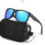 KDEAM Polarized Sunglasses Men Sports Tridimensional Brand Logo TR90 Square Sun Glasses All Black With Zipper Case KD0721