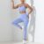 Yoga Basic 2pcs Seamless High Stretch Yoga Set Tracksuit Gym Set Crisscross Back Cami Hip-hugging Tummy Control Leggings