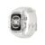 Luxury Translucent Smartwatch Case for Apple Watch 44/45, Fully Wrapped Lightweight Rugged Case Silicon Strap, Protective Cover