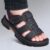 Men’s Sandals Adjustable Solid Color Shoes Summer Casual Comfort with Durable Rubber Sole, Breathable PU for Outdoor Walking