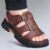 Men’s Sandals Adjustable Solid Color Shoes Summer Casual Comfort with Durable Rubber Sole, Breathable PU for Outdoor Walking