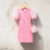 2024 Midi Dress Kids Girl Clothes Summer Short Sleeve Baby Girl Bodycon Dress Party Wrap Tight Children Dresses 3 4 5 6 7 8 Year