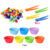 78pcs Rainbow Counting Pompoms Set Color Matching Montessori Sensory Toys Fine Motor Skill Learning Toddler Children Kids Games