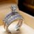 Sparkling Zircon Two-piece Set for WOMEN’S Wedding Engagement Rings, Fashionable and Elegant Ring Set