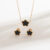1 Pcs Simple and Stylish Stainless Steel 18K Gold-Plated Floral Four-Leaf Clover Necklace: The Best Birthday Gift for Mothers, D