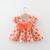 Summer New Cute Full of Love Short Sleeved Cotton Dress for Girls Korean Back Bow Dress Suitable for 0-3 Year Old Babies