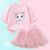 Cute Summer Girls Outfits Cartoon Cat T-shirt and Tutu Skirt 2pc/Set Girl Princess Clothes Suit Children Birthday Clothing