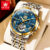 OLEVS Automatic Watch for Men Top Original Luxury Skeleton Flywheel Mechanical Wristwatches Classic Calendar Business Man Watch