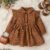 Baby girls Long Sleeve all seasons Solid Turn-down Collar fashion New England Style Dress