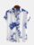 European and American Men’s Printed Shirt Southeast Asian Casual ink Painting Plum Blossom Short Sleeved Lapel Shirt S-3XL
