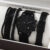 New Men’s Watch Luxury Bracelet Multi Piece Set Fashion Business Black Leather Quartz Watch Men’s Gift Set Reno Masculino