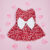 Valentines Day Pet Clothes Hearts Dog Valentines Outfit Bowknot Red Tulle Dog Dress with for Small Dogs Cat Girl