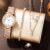 6Pcs Women’s Fashion Trend Luxury Luxury Rhinestone Roman Quartz Watch Butterfly Rhinestone Necklace Ring Bracelet Gift Set
