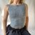 Xeemilo Korean Fashion Bow Backless Tank Top 2023 Casual Streetwear Plaid Print Sleeveless Crop Tops Summer Slim Fashion Corsets