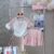 Children Short Sleeves Top Pleated Skirt 2-Piece Suits Girls Letter Print Clothes Kids Casual Sets Teens Summer T-Shirt Outfits