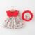 2Pcs Summer Girls’ Baby Sleeveless Dress With Flower Print Splice Infant Dress Pastoral Style Girl Children’S Clothing+Gift Hat