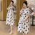 Fashionable Loose Long Pregnancy Dress Polka Dot T-shirt Summer Clothes Women Short Sleeve Fiber Fabric