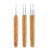 3 Pcs 0.5mm Dreadlock Crochet Hook Wood Crochet Needles Hair Dreadlocks Tool for Braid Craft