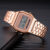 Fashion Digital Men’s Watches Luxury Stainless Steel Link Bracelet Wrist Watch Band Business Electronic Male Clock Reloj Hombre
