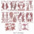 10Pcs/Set Maroon Color Henna Tattoo Stickers for Hand Brown Red Henna Tattoos for Women Waterproof Temporary Mehndi Fake Tattoo