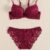 1 Set Elegant Lace Embroidery & Breathable Fabric Lingerie Set: Push-Up Bra, Drop Waist Sheer Panty – Ultimate Valentine’s Day