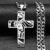 Hip Hop Punk Crown of Thorns Jesus Cross Necklace for Men Stainless Steel Gold Plated Crucifix Pendant Necklaces Jewelry N8052