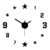 1pc 40cm Black Star Mute DIY Clock ,For Living Room, Bedroom, Desk Wall Mounted Clock Home Furnishings