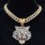 Hip Hop 3D Tiger Pendant Necklace with 13mm Crystal Cuban Chain HipHop Iced Out Bling Necklaces Men Women Fashion Charm Jewelry