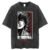 Summer Cotton Loose Washed Tops Tees Anime Print T-Shirt Mens Streetwear Vintage Black T-Shirt Harajuku Oversized T-Shirt