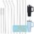 8-12 inches Long Reusable Clear Straws Glass Straws Perfect for Stanley 40 to 20 oz Tumbler Stanley Cup Accessories, Dishwas