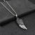 Hot Fashion Feather Men Pendant Necklace Punk Vintage Stainless Steel Box Chain Necklace For Men Jewelry Gift