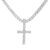 Iced Out Cross Pendant Necklace With 4mm Tennis Chain Religious Charm Full Rhinestone Bling Hip Hop Jewelry for Men and Women