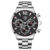 Fashion Mens Watches Luxury Silver Stainless Steel Quartz Wristwatch Calendar Luminous Clock Men Business Casual Leather Watch