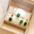 Classic Women’s Three-piece Jewelry Set Statement Emerald Ring Fashion Green Zircon Ring Earring Necklace Wedding Jewelry Sets ∩╗┐