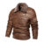 Men’s Autumn And Winter Embroidery Original Leather Moto & Biker Coat Jacket Motorcycle Style Casual Warm Overcoat