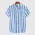 INCERUN Men Striped Shirt Stand Collar Short Sleeve Casual Men Clothing Harajuku Streetwear Summer 2023 Leisure Shirts S-5XL