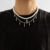 Punk Pearl Beads Chain Spikes/Cross Pendant Necklace Men Hiphop Layered Stainless Steel Choker Necklace Set 2023 Fashion Jewelry