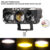 Motorcycle LED Lens Spotlights Auxiliary Fog Light High Power Dual Color Headlight Driving Lamp for Motorcycle ATV SUV