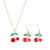 Luoluo&baby Red Cherry Earrings and Necklace for Women Personality Fashion Necklace Wedding Jewelry Birthday Gifts