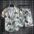 Floral Design Summer Beach Suit Men’s Polo Shirt Oversized 3/4 Sleeves Shirt+shorts