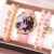 5PCS Pink Watches Bracelet Set Ladies Fashion Casual Dress Watches Luxury Brand Design Leather Strap Analog Quartz Wristwatches
