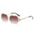 Retro Sunglasses Women Brand Designer Rimless Polygon Sun Glasses Fashion Shades Square Cutting Lens Ladies Frameless Eyeglasses