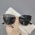 New Retro Metal Small Frame Cat-eye Sunglasses Womean Style European And American Fashion Street Photo Decorative Sungla Uv400