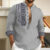 2023 Spring and Autumn Fashion Casual Men Long Sleeve Button-Down Shirt Blouse Loose Henley V-Neck Beach Tops T Shirts As a gift